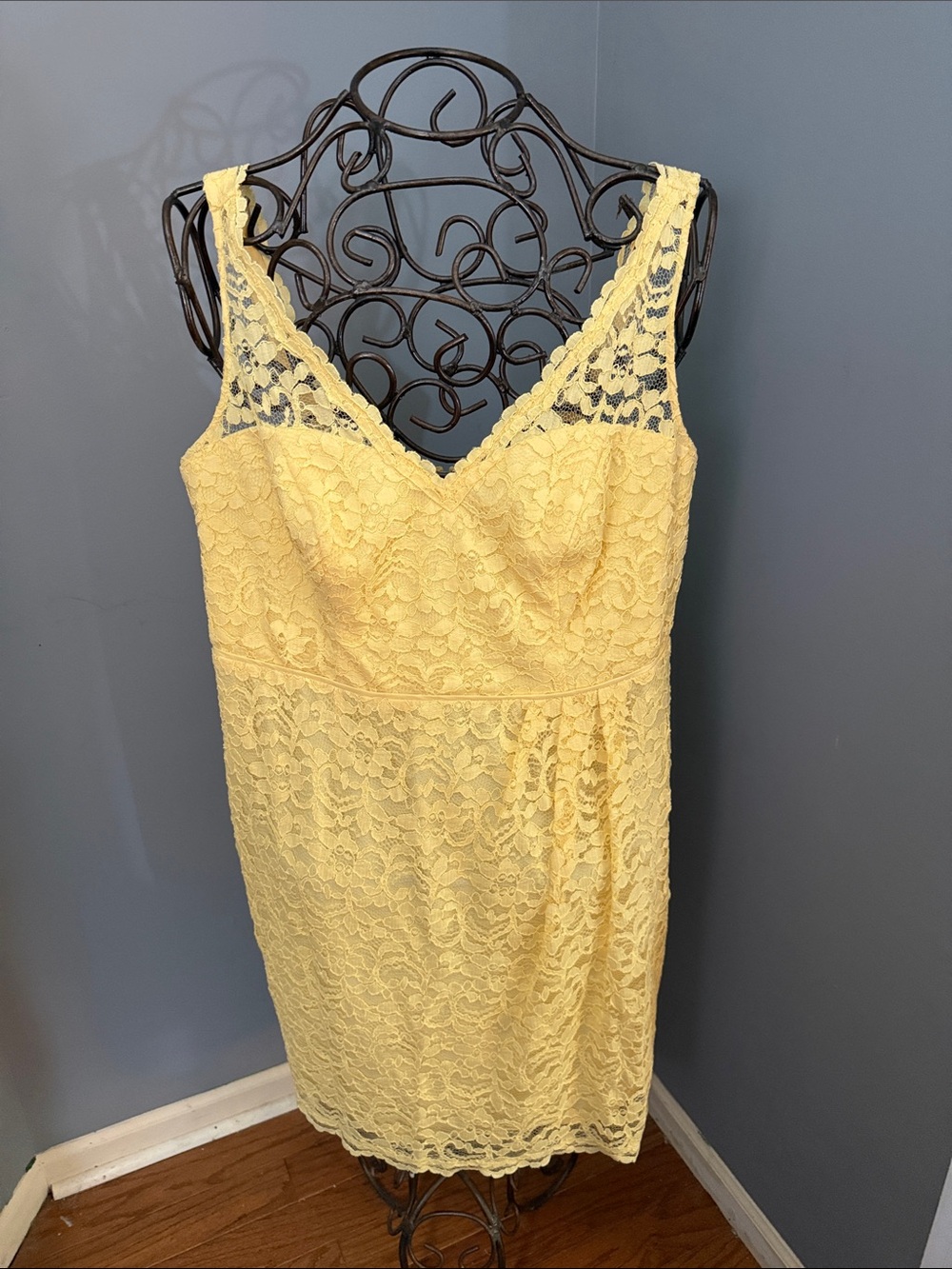 David's Bridal Yellow Strapless Dress